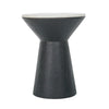 Peny Side End Table | 16" White Marble Top | Black Angled Pedestal Base