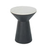 Peny Side End Table | 16" White Marble Top | Black Angled Pedestal Base