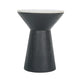 Peny Side End Table | 16" White Marble Top | Black Angled Pedestal Base