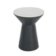 Peny Side End Table | 16" White Marble Top | Black Angled Pedestal Base