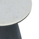 Peny Side End Table | 16" White Marble Top | Black Angled Pedestal Base