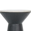Peny Side End Table | 16" White Marble Top | Black Angled Pedestal Base