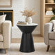 Peny Side End Table | 16" White Marble Top | Black Angled Pedestal Base