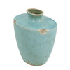 Tery Decorative Flower Vase | 10" | Glazed Blue Patina Terracotta