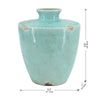 Tery Decorative Flower Vase | 10" | Glazed Blue Patina Terracotta
