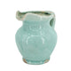 Tery Decorative Flower Vase with Handle | 9" | Glazed Blue Terracotta