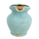 Tery Decorative Flower Vase with Handle | 9" | Glazed Blue Terracotta