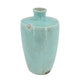 Tery Decorative Flower Vase | 12" | Angled Glazed Blue Patina Terracotta