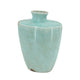 Tery Decorative Flower Vase | 12" | Angled Glazed Blue Patina Terracotta
