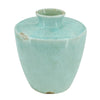 Tery Decorative Flower Vase | 12" | Angled Glazed Blue Patina Terracotta