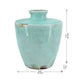 Tery Decorative Flower Vase | 12" | Angled Glazed Blue Patina Terracotta