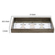 Gery Serving Tray Set of 2 | Patterned Glass Base & Rustic Brown Frame
