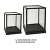 Jeny Display Box Set of 2 | Square Clear Glass with Black Fir Wood Frame