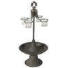 Fia Votive Candle Holder 4 Glass Cups | Black Metal Base with Finial Top