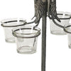 Fia Votive Candle Holder 4 Glass Cups | Black Metal Base with Finial Top