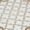 Amy Decorative Serving Tray | 16" Round Patterned Glass | Gold Metal