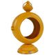 Cia Candle Holder | 13" Round Shape | Yellow Iron with Glass Center