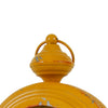 Cia Candle Holder | 13" Round Shape | Yellow Iron with Glass Center