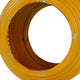 Cia Candle Holder | 13" Round Shape | Yellow Iron with Glass Center