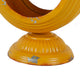Cia Candle Holder | 13" Round Shape | Yellow Iron with Glass Center