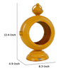Cia Candle Holder | 13" Round Shape | Yellow Iron with Glass Center