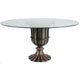 Dining Table | 60" Round Clear Glass Top | Classical Bronze Metal Base