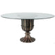 Dining Table | 60" Round Clear Glass Top | Classical Bronze Metal Base