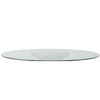 Dining Table | 60" Round Clear Glass Top | Classical Bronze Metal Base