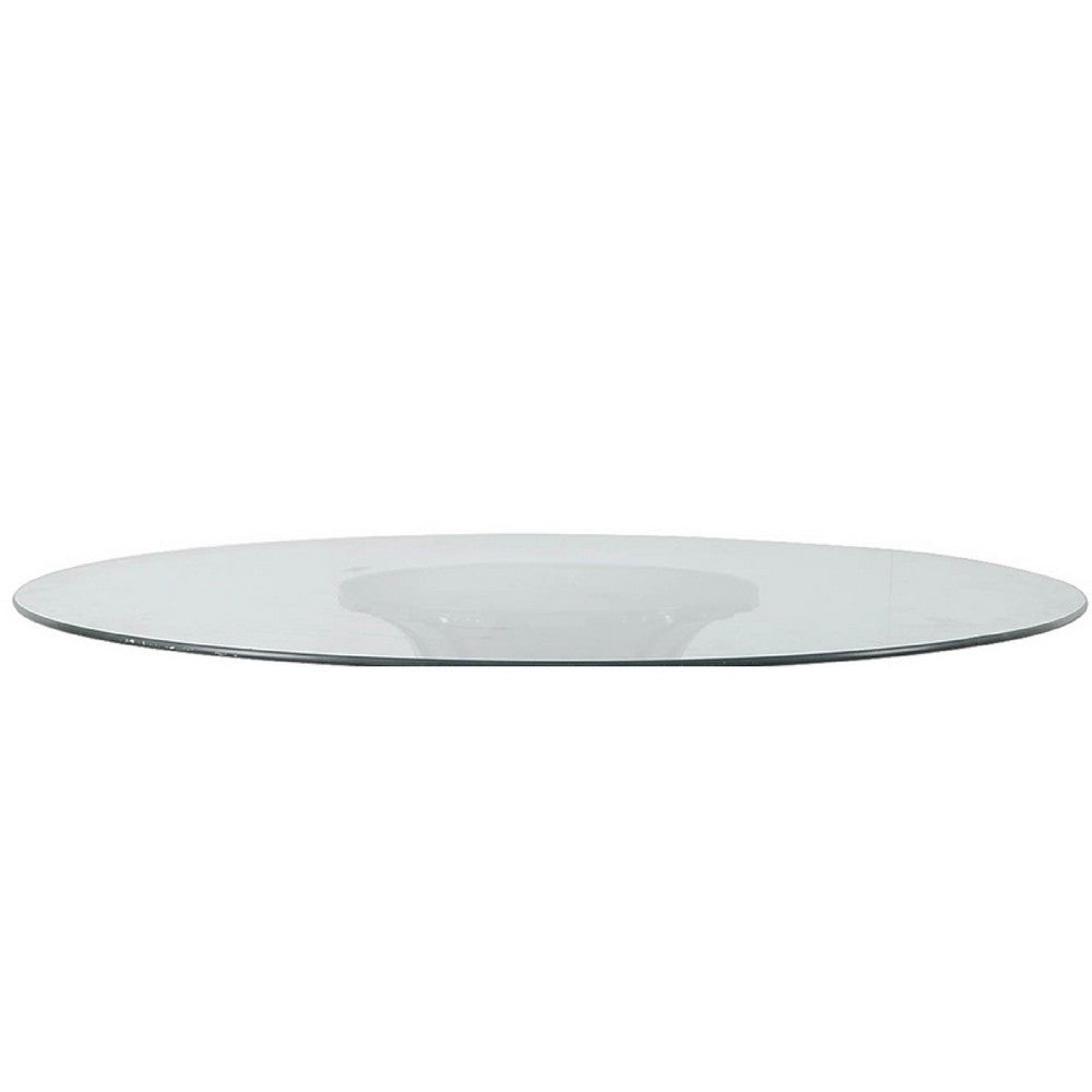 Dining Table | 60" Round Clear Glass Top | Classical Bronze Metal Base