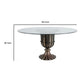 Dining Table | 60" Round Clear Glass Top | Classical Bronze Metal Base