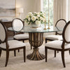 Dining Table | 60" Round Clear Glass Top | Classical Bronze Metal Base