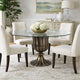 Dining Table | 60" Round Clear Glass Top | Classical Bronze Metal Base