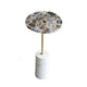 Lima Side End Table | 12" Round Black Agate | Marble Cylinder Base
