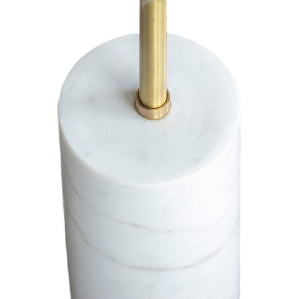 Lima Side End Table | 12" Round Black Agate | Marble Cylinder Base