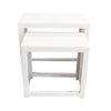 Sumo 2pc Nesting Stool Set | Rectangular Top | Lattice Cutout Sides | White