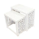 Sumo 2pc Nesting Stool Set | Rectangular Top | Lattice Cutout Sides | White