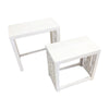 Sumo 2pc Nesting Stool Set | Rectangular Top | Lattice Cutout Sides | White