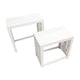 Sumo 2pc Nesting Stool Set | Rectangular Top | Lattice Cutout Sides | White