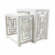 Sumo 2pc Nesting Stool Set | Rectangular Top | Lattice Cutout Sides | White