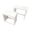 Sumo 2pc Nesting Stool Set | Rectangular Top | Lattice Cutout Sides | White