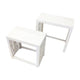 Sumo 2pc Nesting Stool Set | Rectangular Top | Lattice Cutout Sides | White