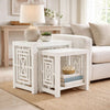 Sumo 2pc Nesting Stool Set | Rectangular Top | Lattice Cutout Sides | White