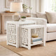 Sumo 2pc Nesting Stool Set | Rectangular Top | Lattice Cutout Sides | White