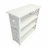 Sumo Console Table w 3 Shelves | Lattice Cutout Sides | White 36"