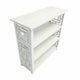Sumo Console Table w 3 Shelves | Lattice Cutout Sides | White 36"
