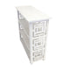Sumo Console Table w 3 Shelves | Lattice Cutout Sides | White 36"