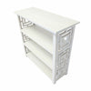 Sumo Console Table w 3 Shelves | Lattice Cutout Sides | White 36"
