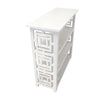 Sumo Console Table w 3 Shelves | Lattice Cutout Sides | White 36"