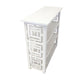 Sumo Console Table w 3 Shelves | Lattice Cutout Sides | White 36"