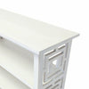 Sumo Console Table w 3 Shelves | Lattice Cutout Sides | White 36"